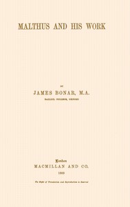 Cover of Malthus and his work