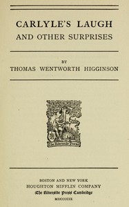 Cover of Carlyle's laugh, and other surprises
