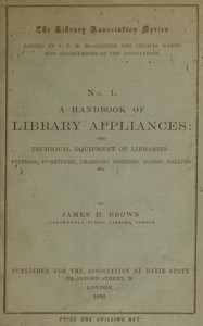 Cover of A handbook of library appliances