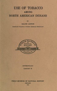 Cover of Use of tobacco among North American Indians