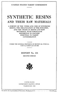 Cover of Synthetic resins and their raw materials