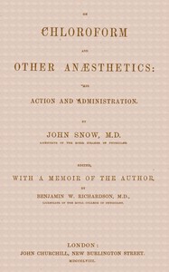 Cover of On chloroform and other anæsthetics: their action and administration