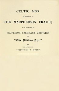 Cover of Celtic MSS. in relation to the Macpherson fraud