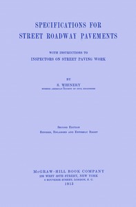 Cover of Specifications for street roadway pavements