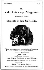 Cover of The Yale Literary Magazine (Vol. LXXXVIII, No. 9, June 1923)