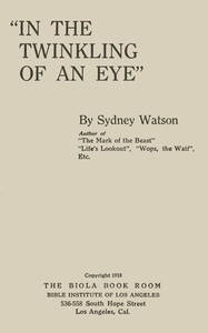 Cover of "In the twinkling of an eye"