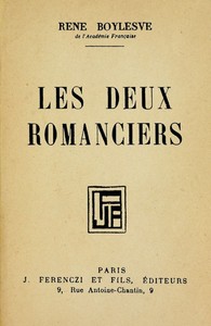 Cover of Les deux romanciers