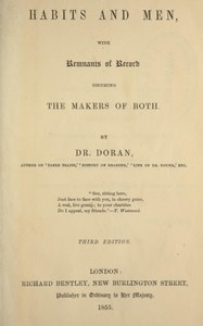 Cover of Habits and men, with remnants of record touching the makers of both