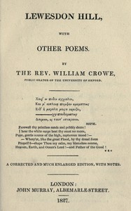 Cover of Lewesdon Hill, with other poems