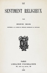 Cover of Le sentiment religieux