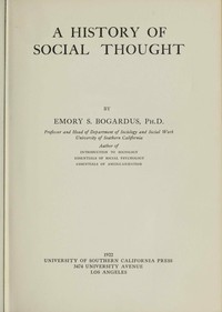 Cover of A history of social thought
