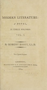 Cover of Modern literature: a novel, Volume 1 (of 3)
