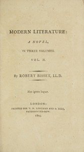 Cover of Modern literature: a novel, Volume 2 (of 3)