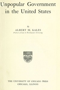 Cover of Unpopular government in the United States
