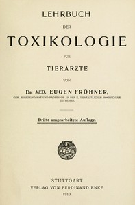 Cover of Lehrbuch der Toxikologie für Tierärzte