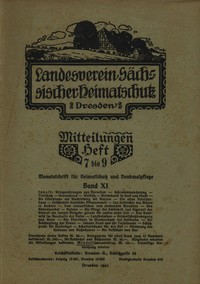 Cover of Landesverein Sächsischer Heimatschutz — Mitteilungen Band XI, Heft 7-9