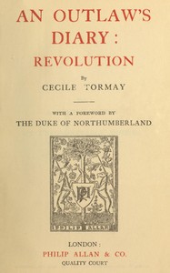 Cover of An outlaw's diary: revolution
