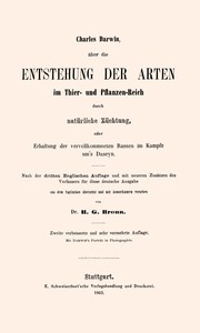 Cover of Über die Entstehung der Arten im Thier- und Pflanzen-Reich durch natürliche Züchtung