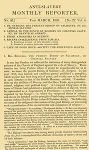 Cover of Anti-Slavery Monthly Reporter, March 1829