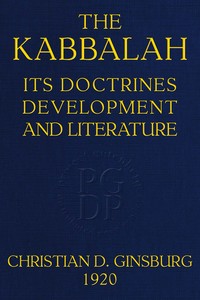 Cover of The Kabbalah: its doctrines, development, and literature