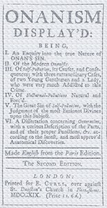 Cover of Onanism display'd