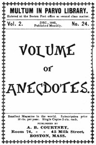 Cover of Volume of anecdotes