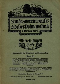Cover of Landesverein Sächsischer Heimatschutz — Mitteilungen Band XI, Heft 10-12
