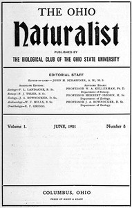 Cover of The Ohio naturalist, Vol. 1, No. 8, June 1901