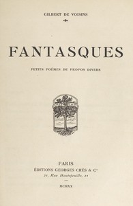 Cover of Fantasques: Petits poèmes de propos divers