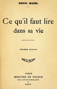 Cover of Ce qu'il faut lire dans sa vie