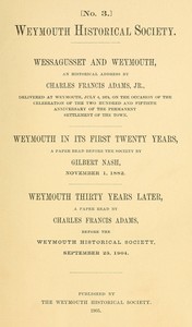 Cover of Wessagusset and Weymouth