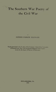 Cover of The Southern war poetry of the Civil War