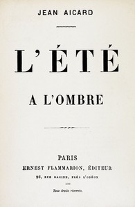 Cover of L'Été à l'ombre