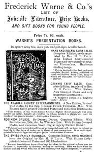 Cover of Frederick Warne & Co.'s list of juvenile literature, prize books, and gift books for young people