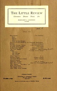 Cover of The Little Review, April 1916 (Vol. 3, No. 2)