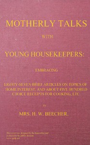 Cover of Motherly talks with young housekeepers
