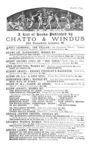 Cover of A list of books published by Chatto & Windus, March 1895