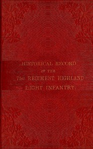 Cover of Historical record of the 71st Regiment Highland Light Infantry