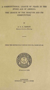 Cover of A constitutional league of peace in the stone age of America