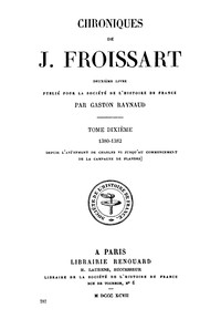 Cover of Chroniques de J. Froissart, tome 10/13