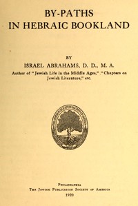 Cover of By-paths in Hebraic bookland