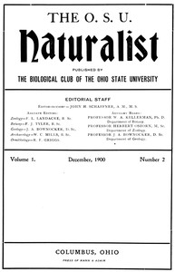 Cover of The O. S. U. Naturalist, Vol. 1, No. 2, December, 1900