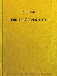 Cover of English printers' ornaments