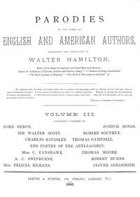 Cover of Parodies of the works of English & American authors, vol. III