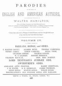 Cover of Parodies of the works of English & American authors, vol. IV