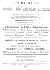 Cover of Parodies of the works of English & American authors, vol. VI