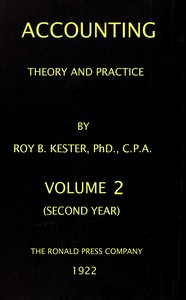 Cover of Accounting theory and practice, Volume 2 (of 3)