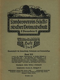 Cover of Landesverein Sächsischer Heimatschutz — Mitteilungen Band XII, Heft 7-9