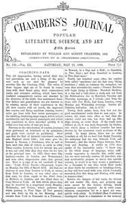 Cover of Chambers's journal of popular literature, science, and art, fifth series, no. 125, vol. III, May 22, 1886
