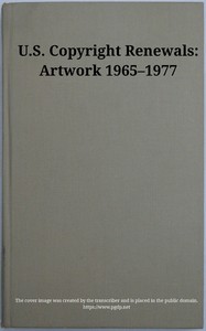 Cover of U.S. copyright renewals: artwork 1965-1977